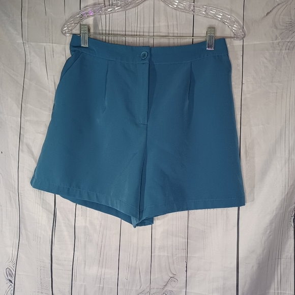 Sincerly Jules Pants - Sincerely Jules High Waist Pleated Blue Shorts